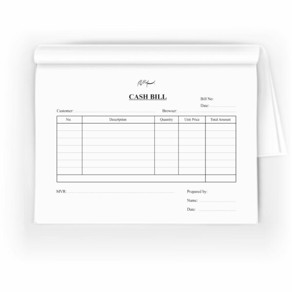 Bill Book A6 Landscape Duplicate