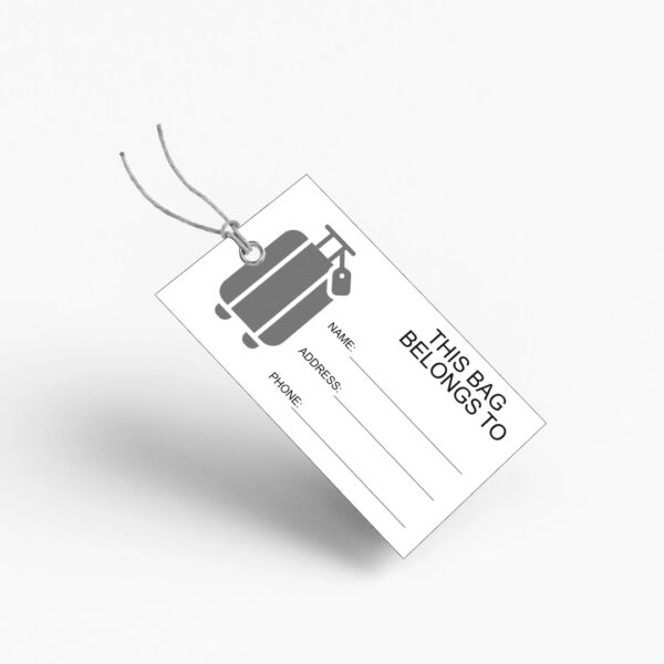 Luggage Tags Black & White Single side