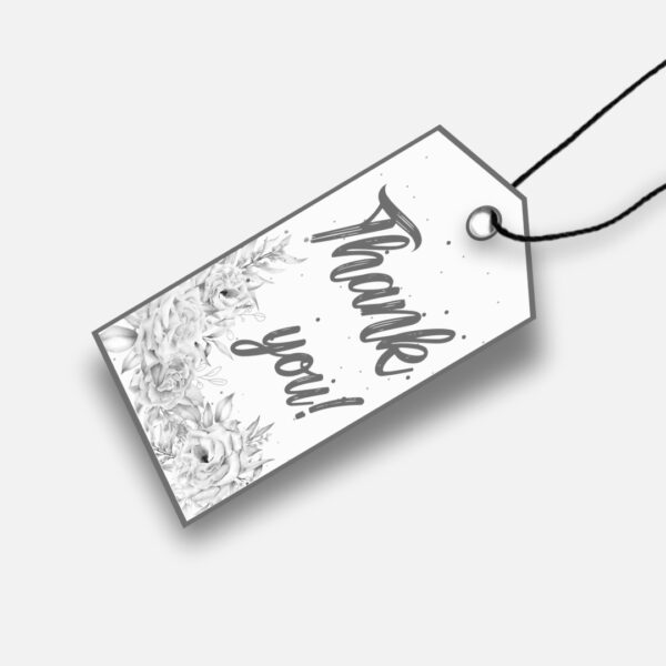 Thank You Tags Black & White Single side